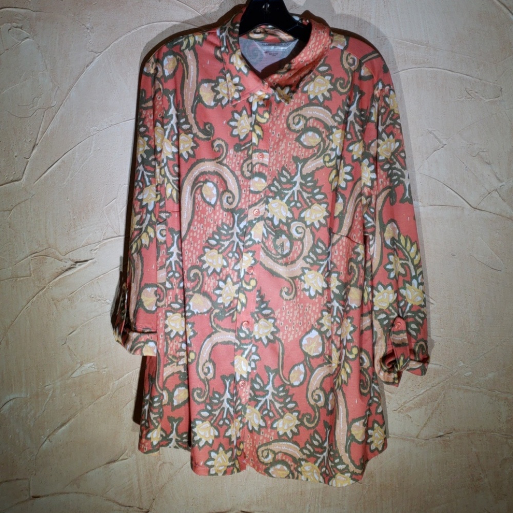 Allison Daley Colorful Buttom Shirt Top Size 18W
